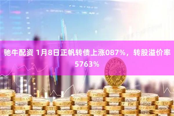 驰牛配资 1月8日正帆转债上涨087%，转股溢价率5763%