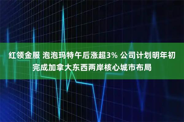 红领金服 泡泡玛特午后涨超3% 公司计划明年初完成加拿大东西两岸核心城市布局